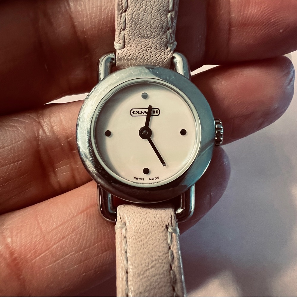 Light Pink and Silver Coach Watch